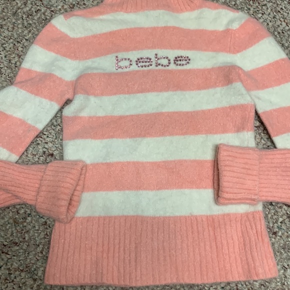 Bebe angora turtleneck rare bling rhinestone Swarovski crystals rabbit hair - Picture 3 of 8